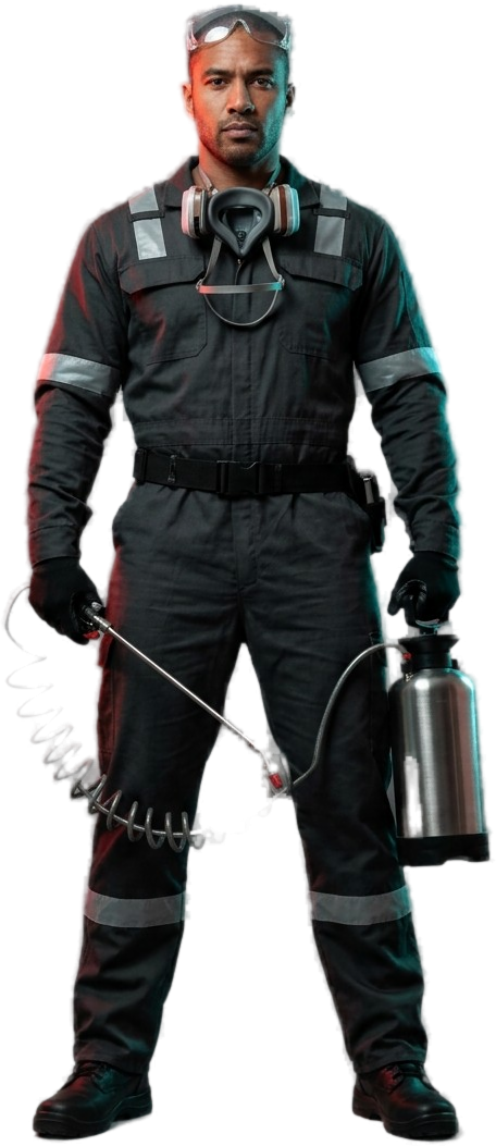 Pest control technician ready to respond